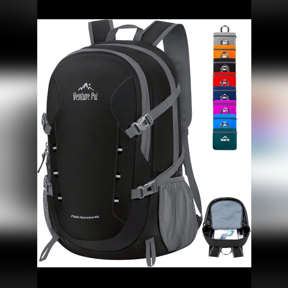 Venture Pal 40L Lightweight Packable Travel Hiking Backpack Blue Like New